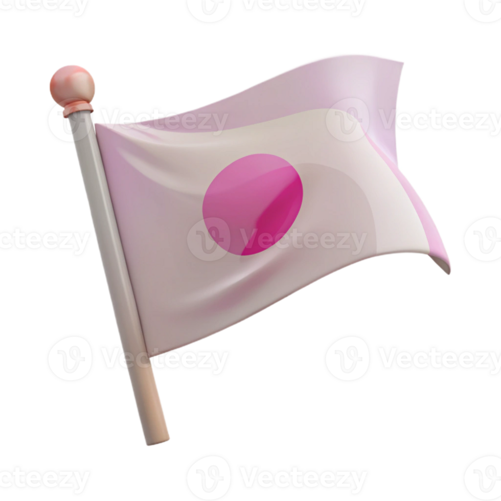 Pink Circle Flag Waving png