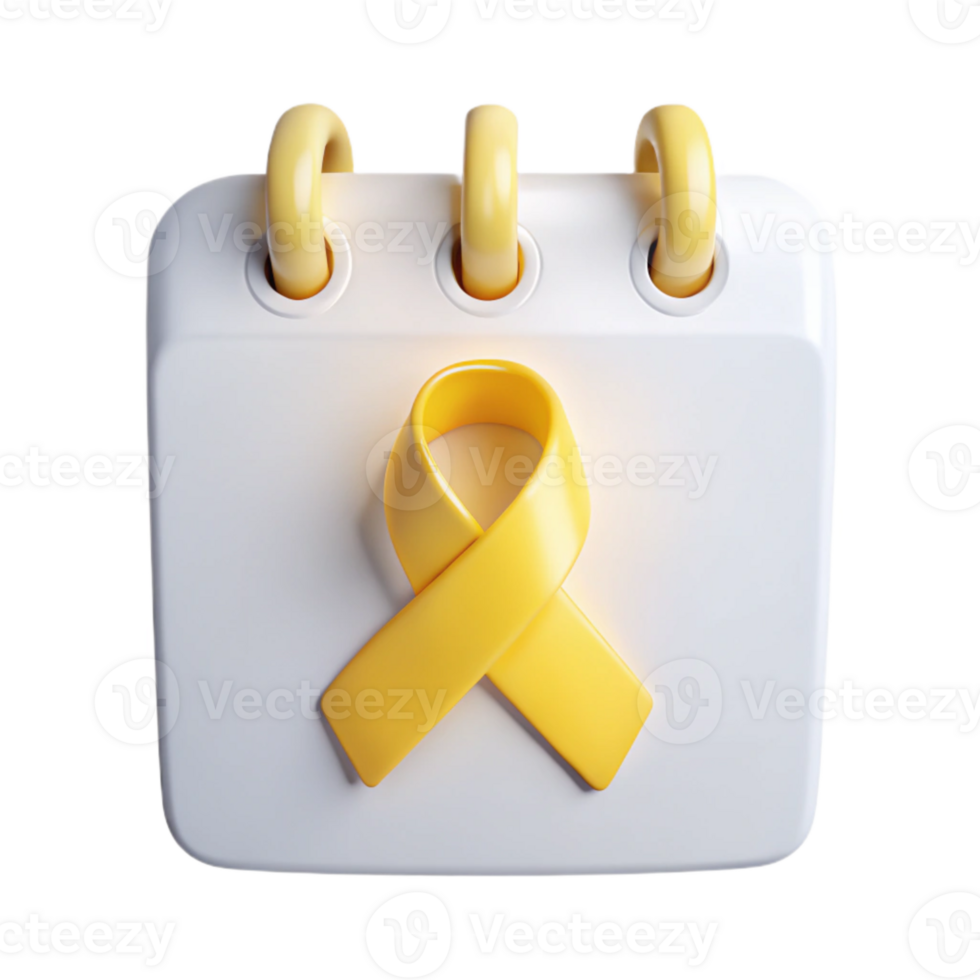 Calendar Reminder Yellow Ribbon Awareness png