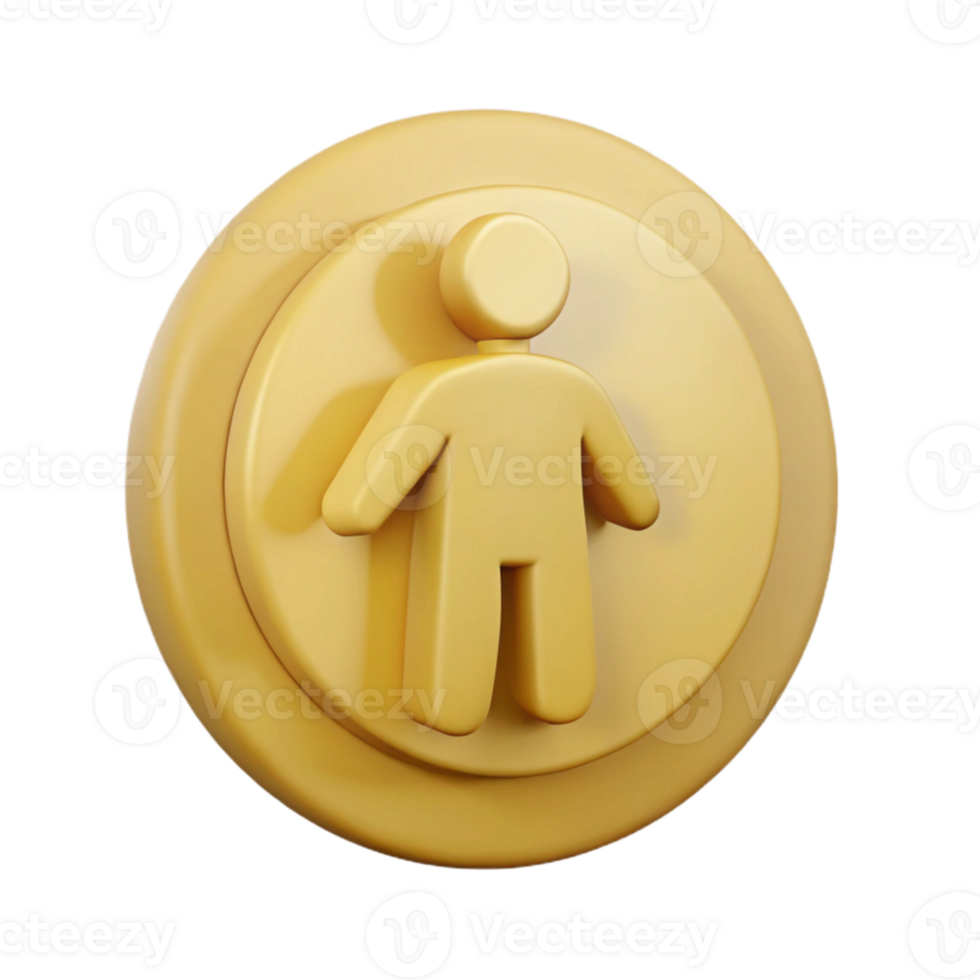 3D Icon of a Person in a Circle png