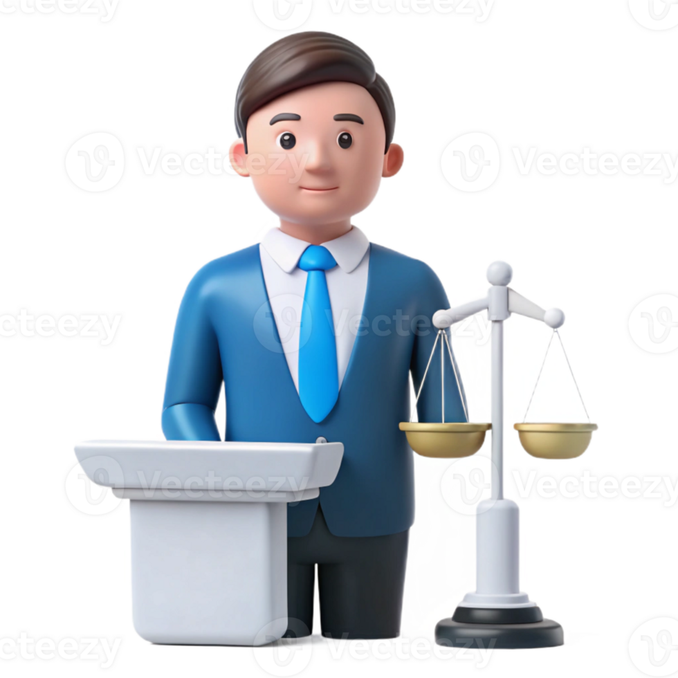 Justice, Law, and Legal Representation A 3D Illustration png