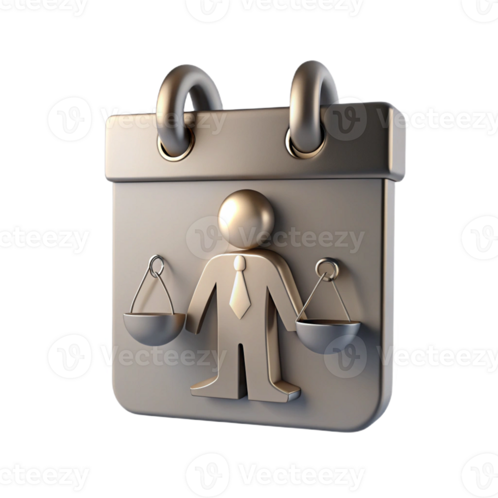 Calendar Icon with Justice Symbol and Person png