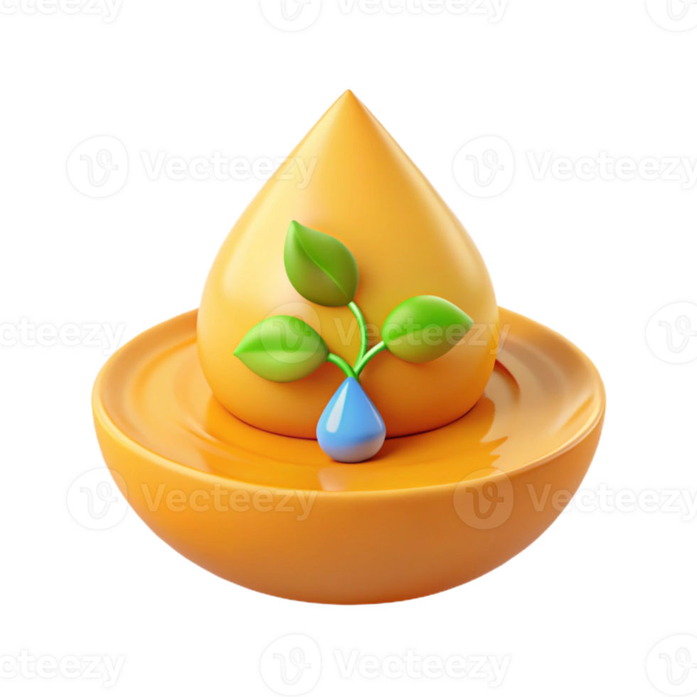 Water Droplet with Sprout in Bowl png