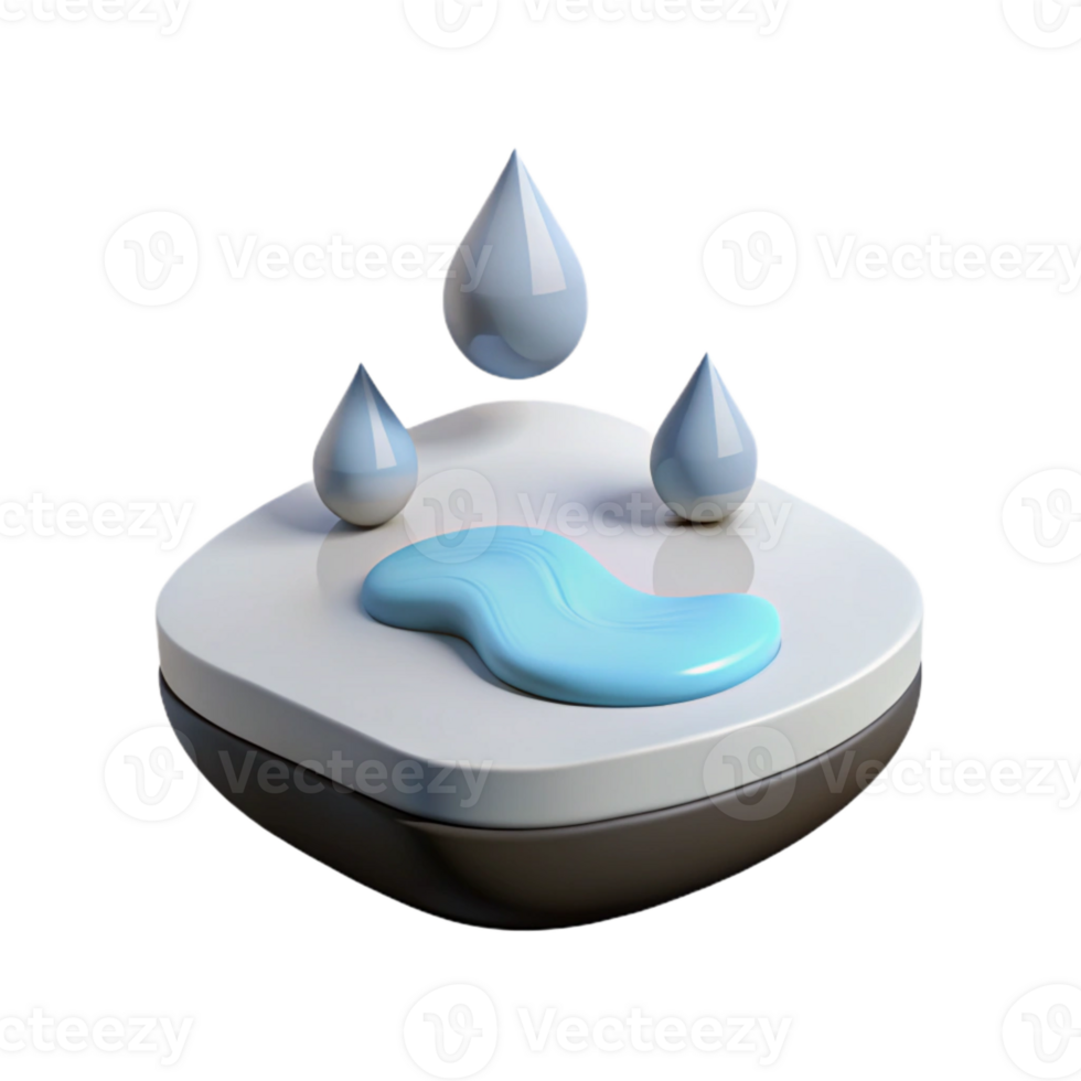 3D Rendering of Water Droplets on a White Surface png