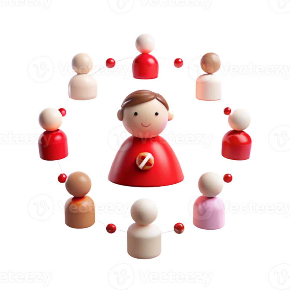 Connecting People A 3D Illustration of Social Interaction png