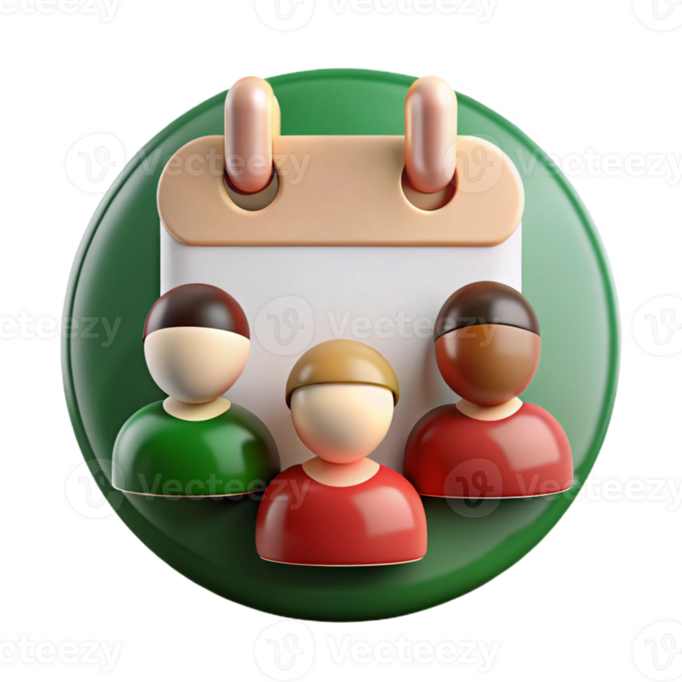 Calendar Icon with Three People png