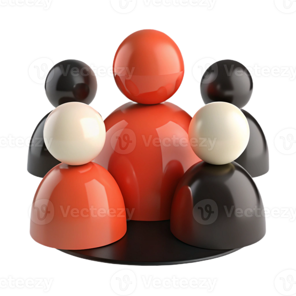 Group of People 3D Render png