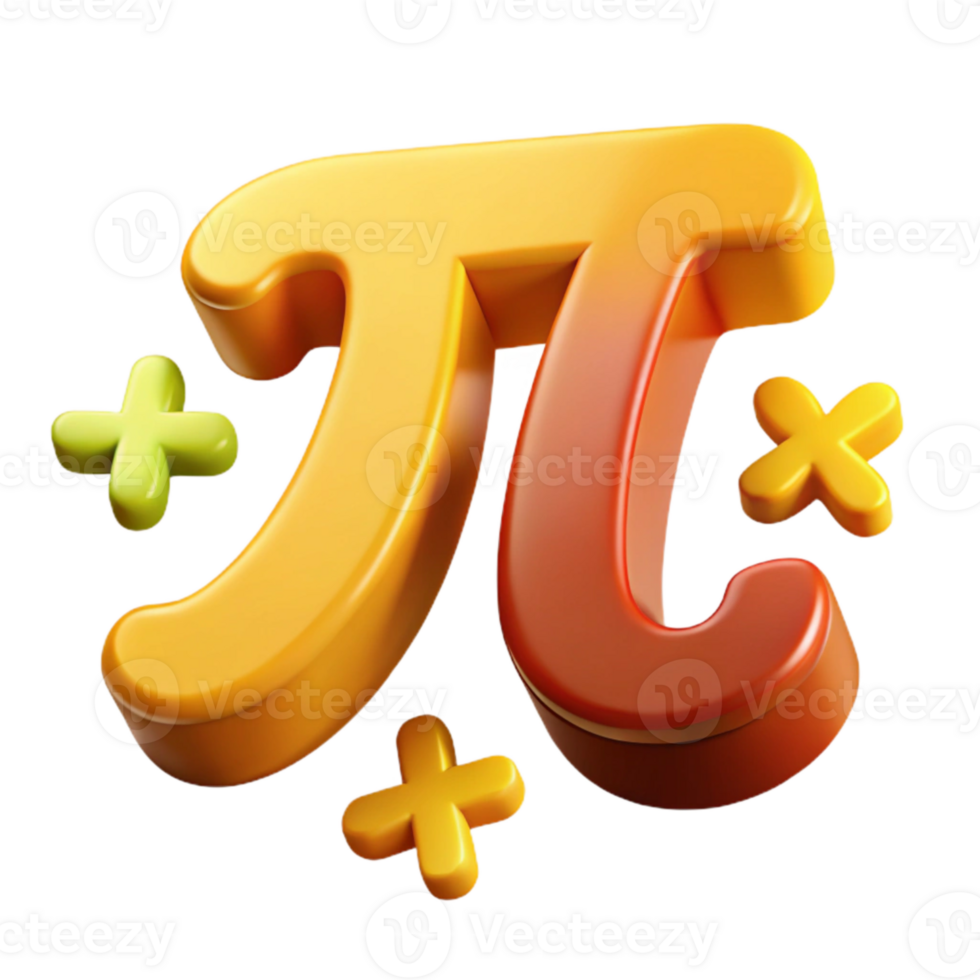 3d pi símbolo com mais sinais png