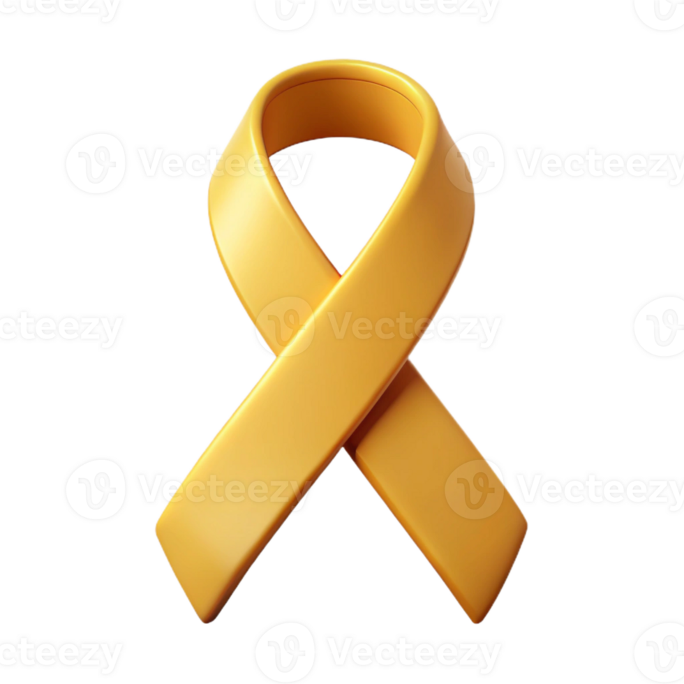 Gold Ribbon A Symbol of Support and Awareness png