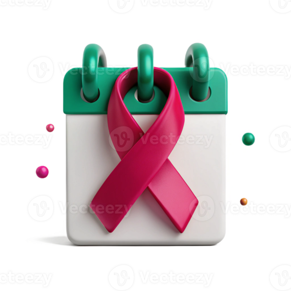 Calendar with Pink Ribbon for Awareness png