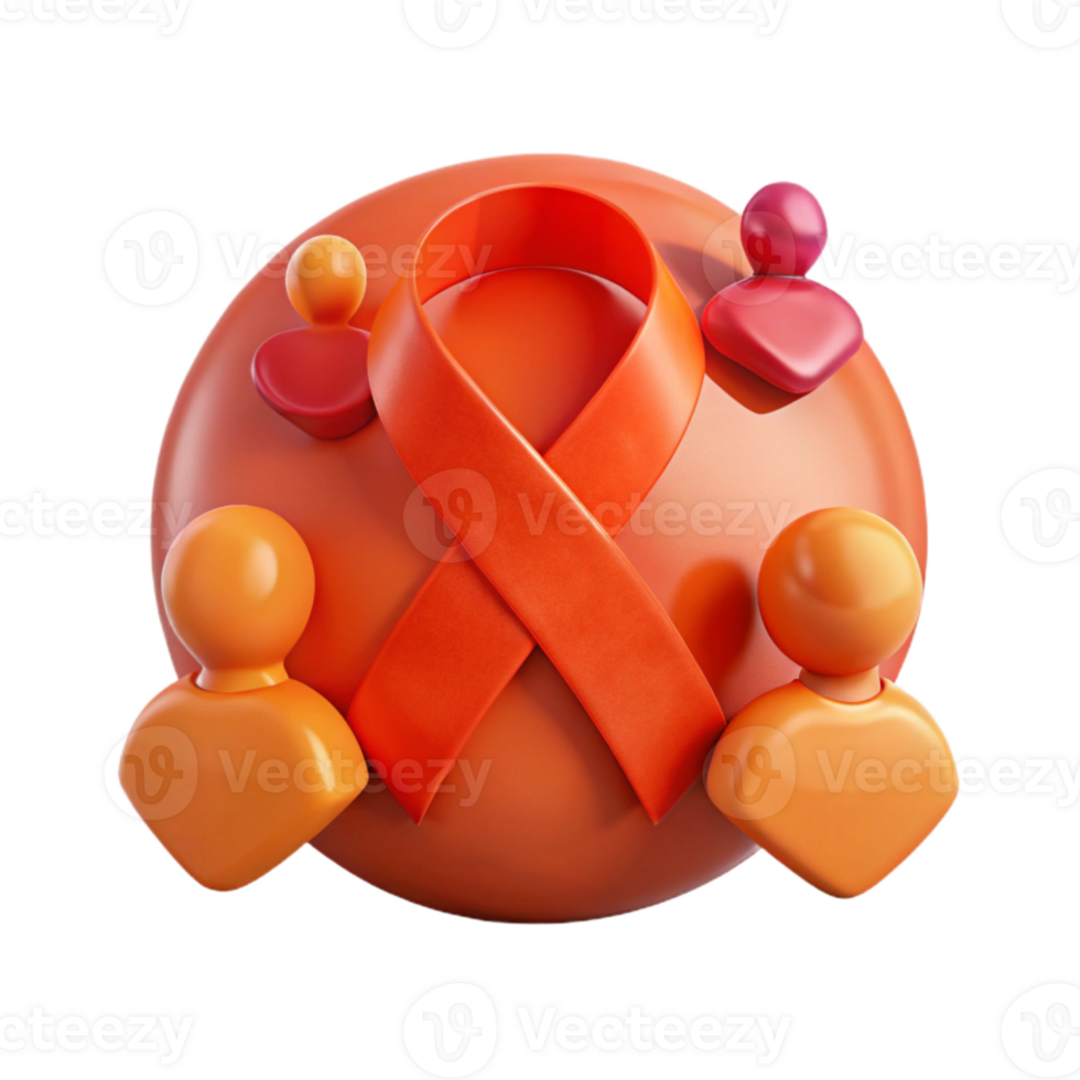 Orange Ribbon Symbol for Community Support and Awareness png