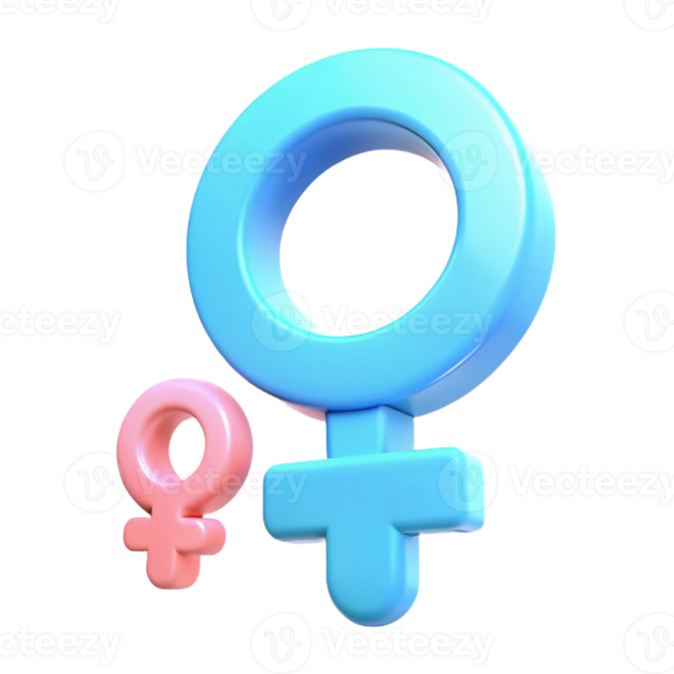 Female Gender Symbol 3D Rendering png
