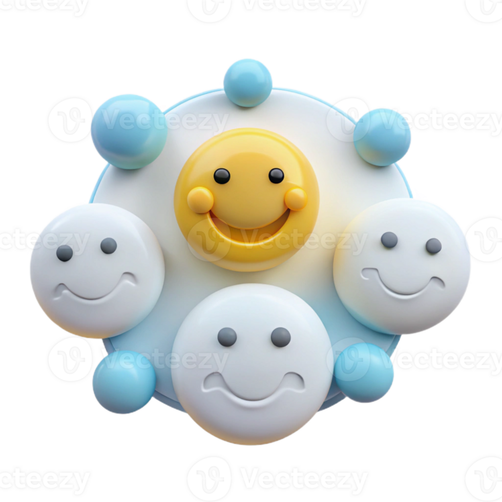 Smiling Faces Around a Happy Sun Emoji png