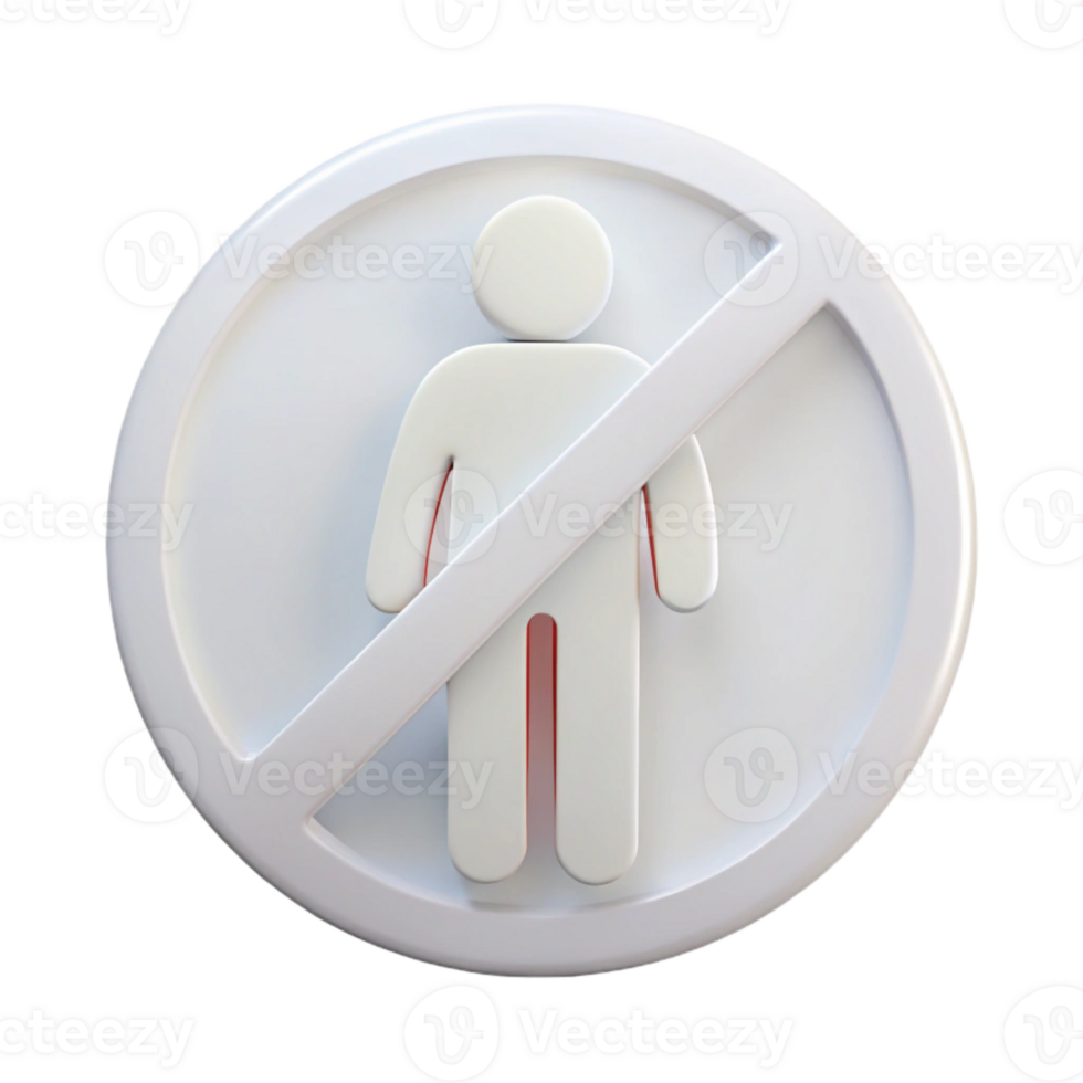 No Person Allowed Sign 3D Rendered Icon png