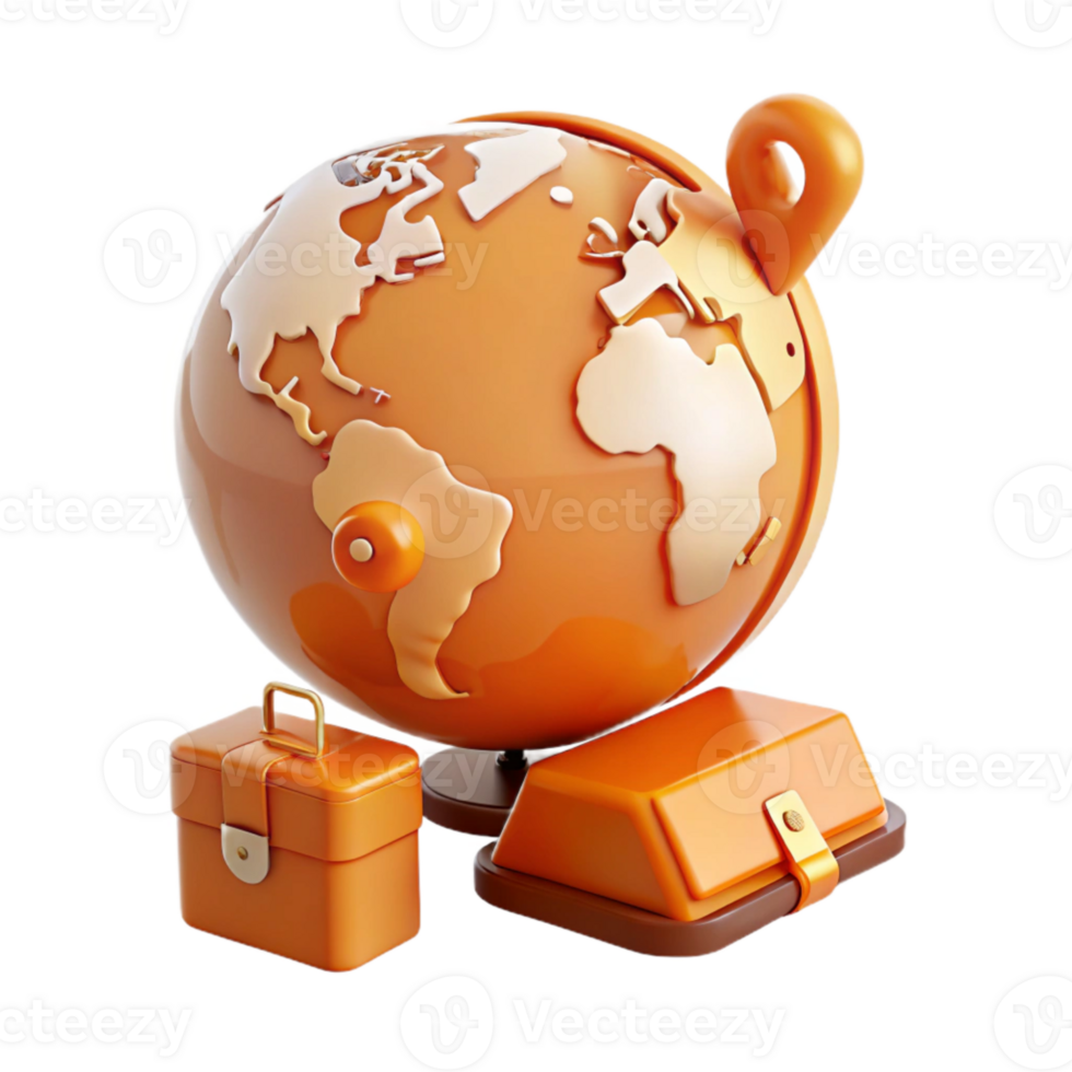 Travel the World with a Globe and Suitcase png