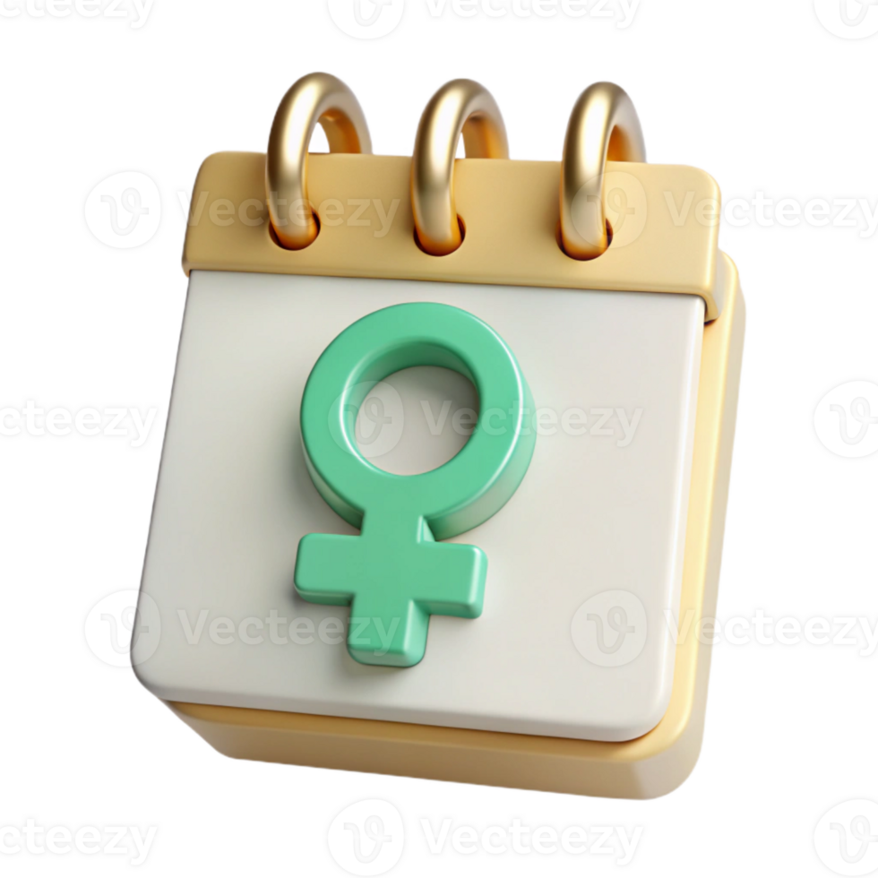 3D Calendar Icon with Female Symbol png