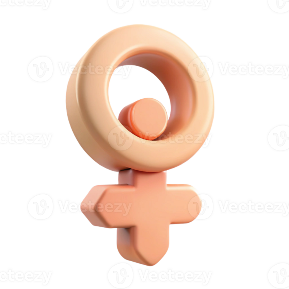 3D Render of Female Gender Symbol png