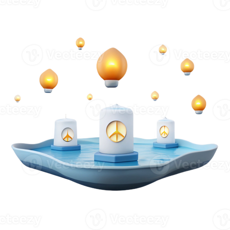 Peace Symbol Candles with Floating Lights png