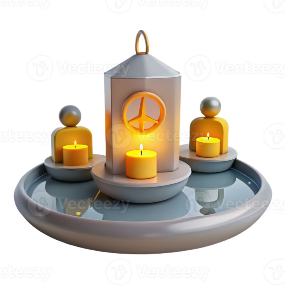 Peaceful Candles and Water in a Minimalist Setting png