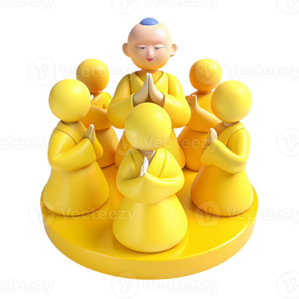 Group of Monks in Meditation Pose png