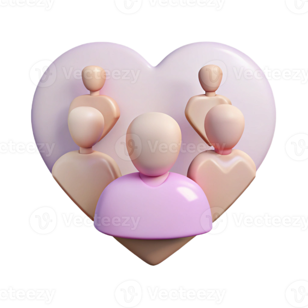 Group of People Inside a Heart Shape png