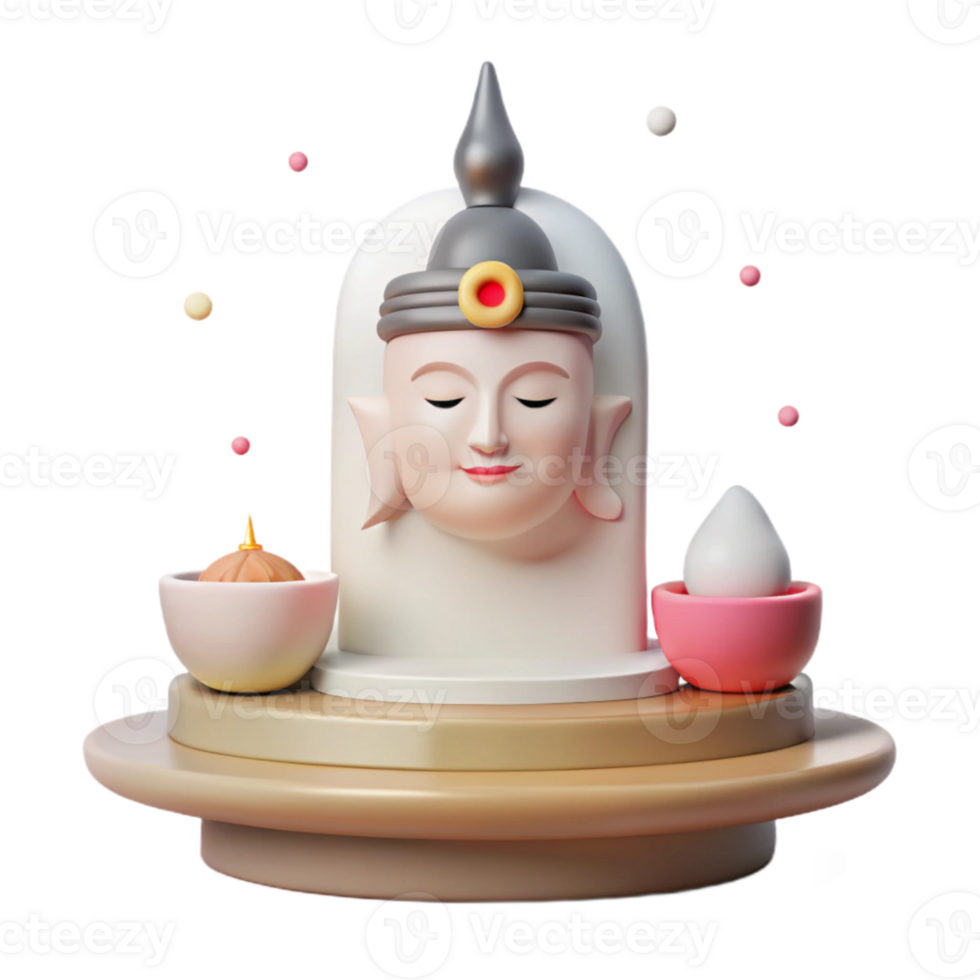 3D Rendered Buddha Statue with Decorative Elements png