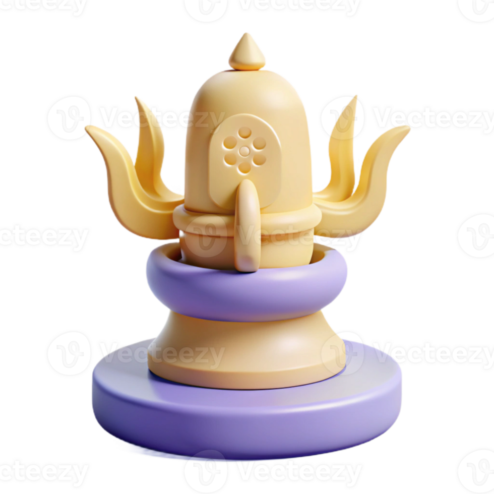3D Render of a Yellow and Purple Hindu Deity Symbol png