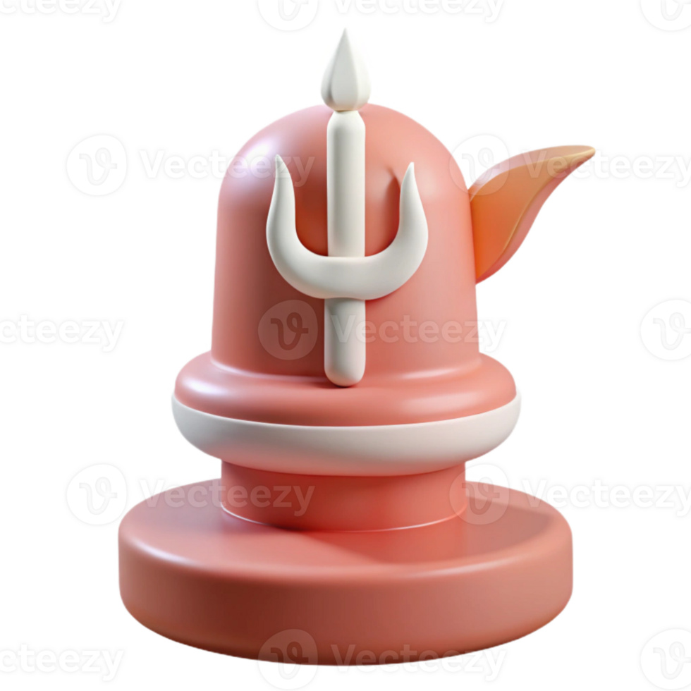 3D Render of Shiva Lingam with Trishul png