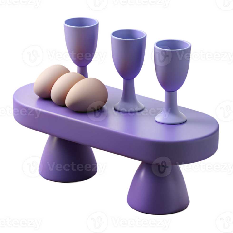 Three Wine Glasses and Eggs on a Table png