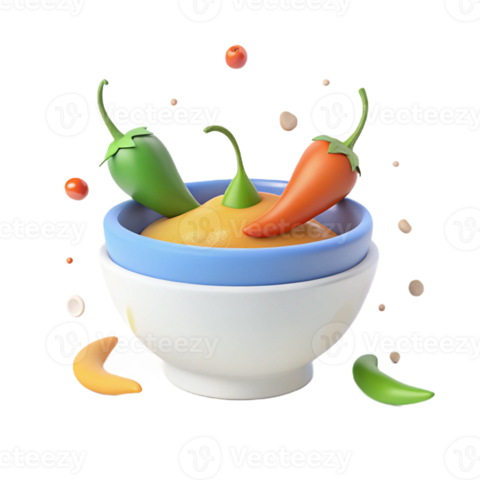 Spicy Dip with Green and Red Peppers png