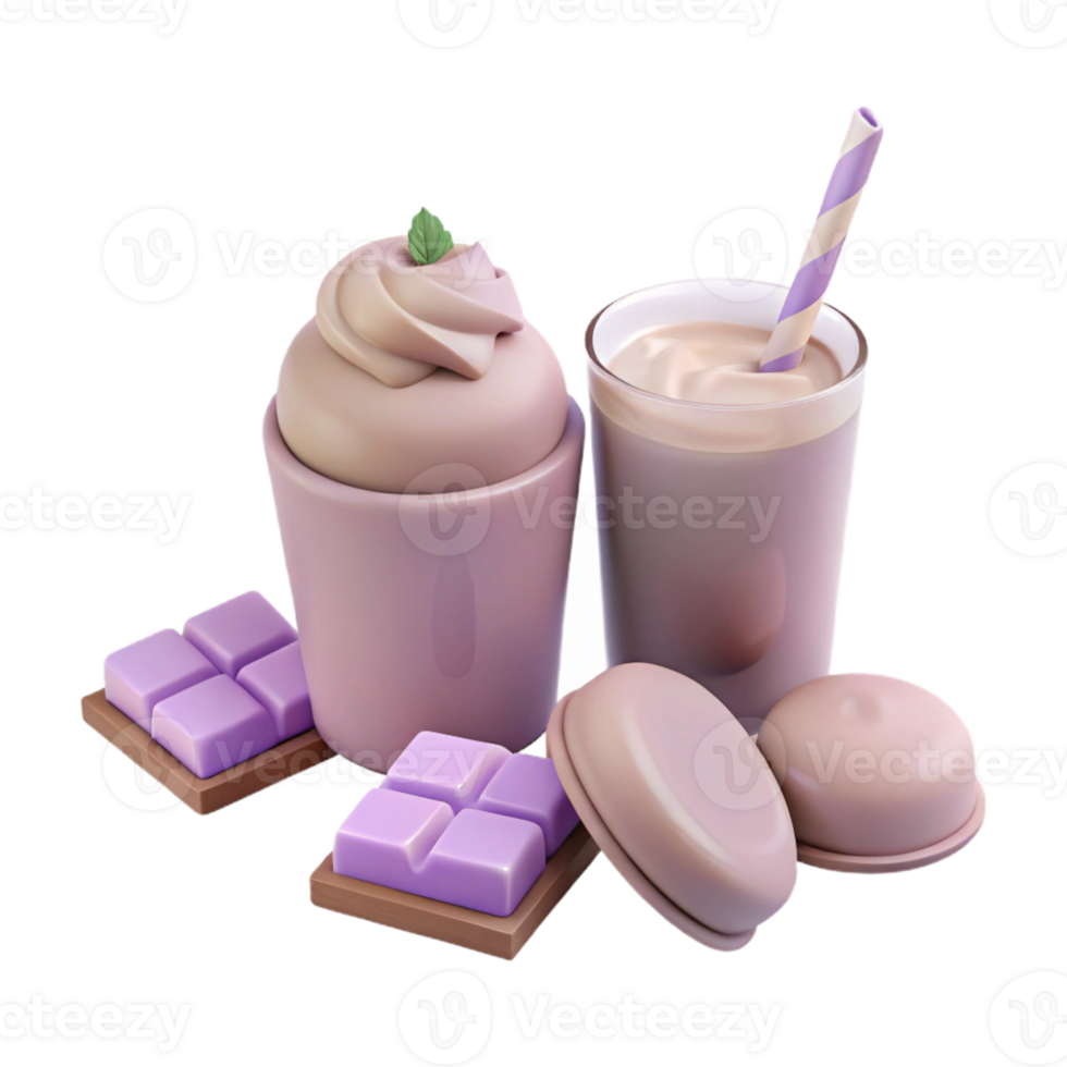 Purple and Brown Chocolate Dessert Treats png