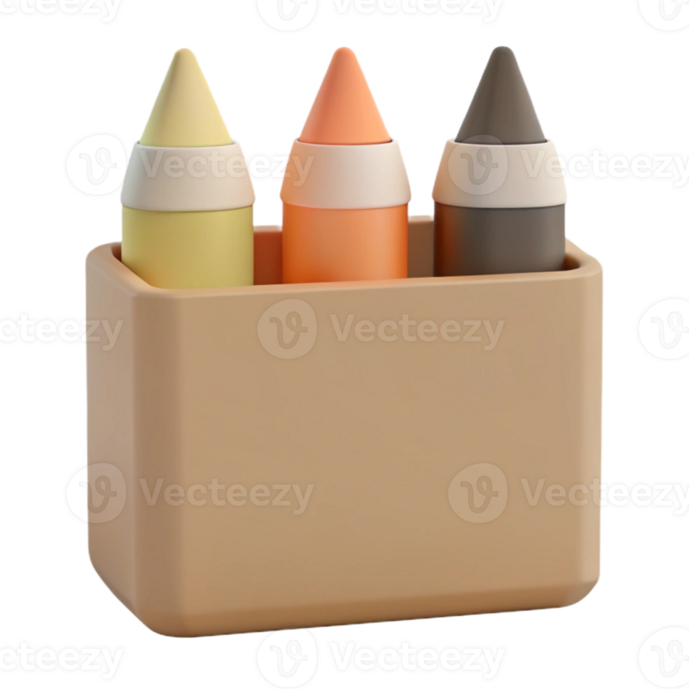 Three Colored Pencils in a Holder png
