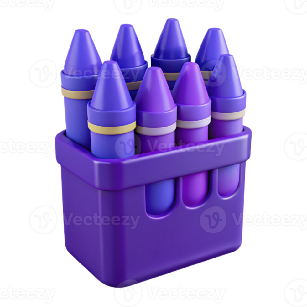 Purple Crayons in a Box png