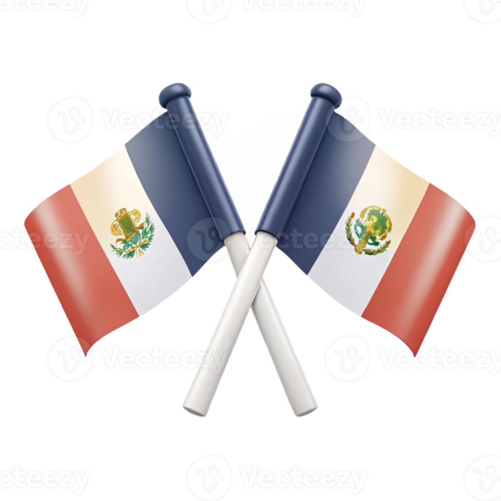 Crossed Flags of Mexico and Guatemala png