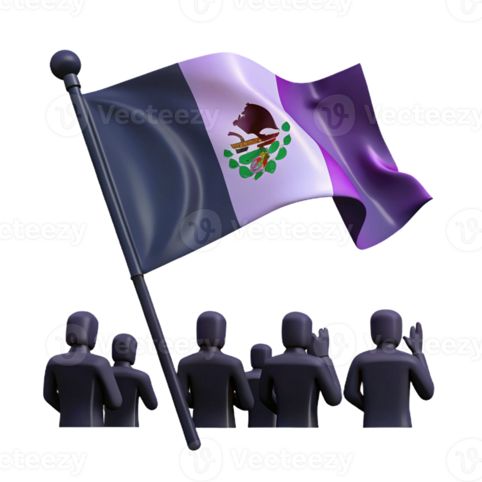 People Waving Flag of a Country with Eagle Emblem png