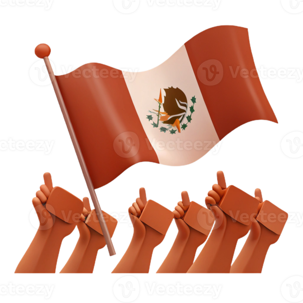 Peruvian Flag Waving with Thumbs Up png