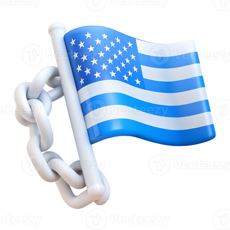 American Flag Bound by Chain png