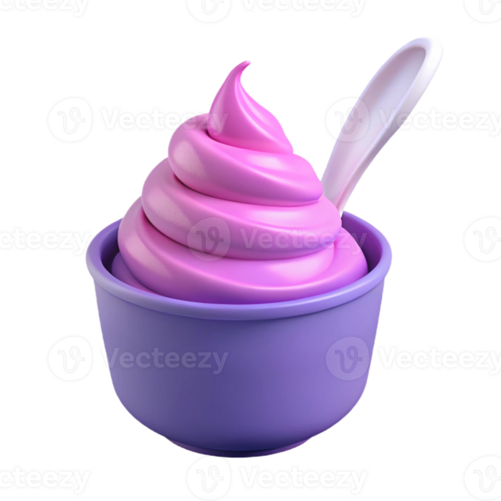 Purple Swirl Frozen Yogurt in a Cup png