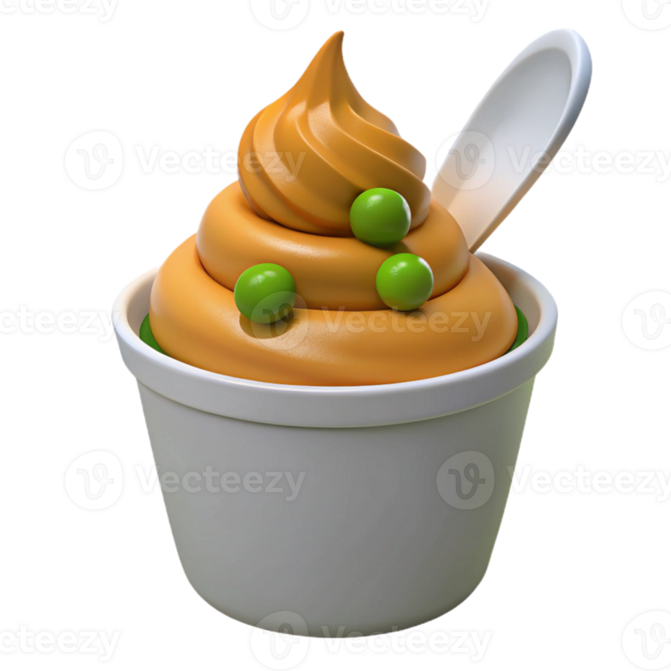 Whipped Cream Dessert with Green Beads png