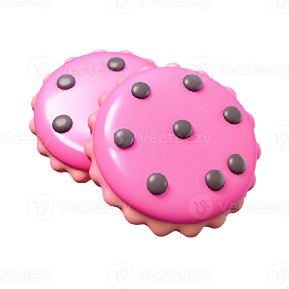 Pink Cookies with Chocolate Chips png