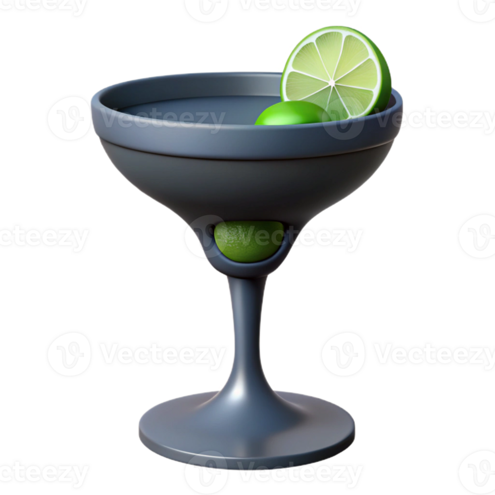 Lime Garnish in a Martini Glass png