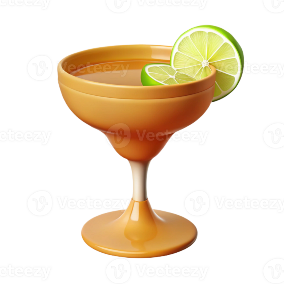 Refreshing Cocktail with Lime Garnish in a Glass png