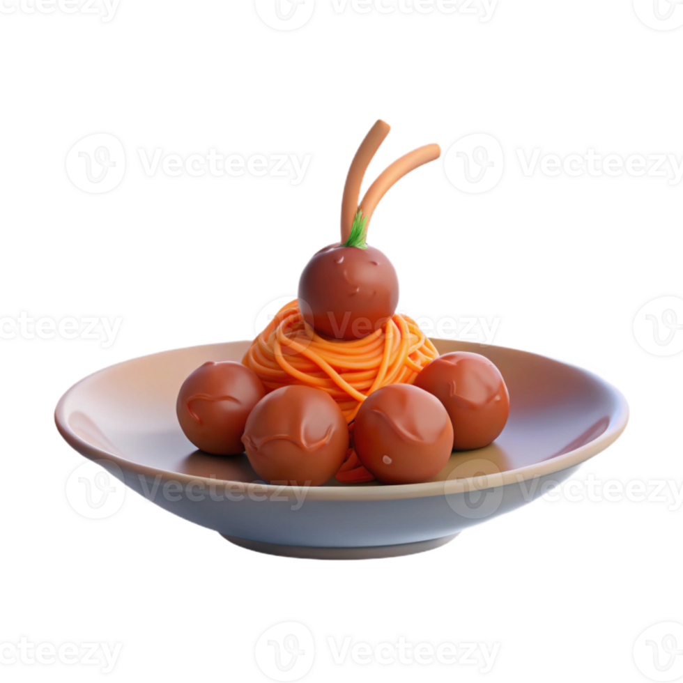 Spaghetti with Meatballs and a Side of Breadsticks png