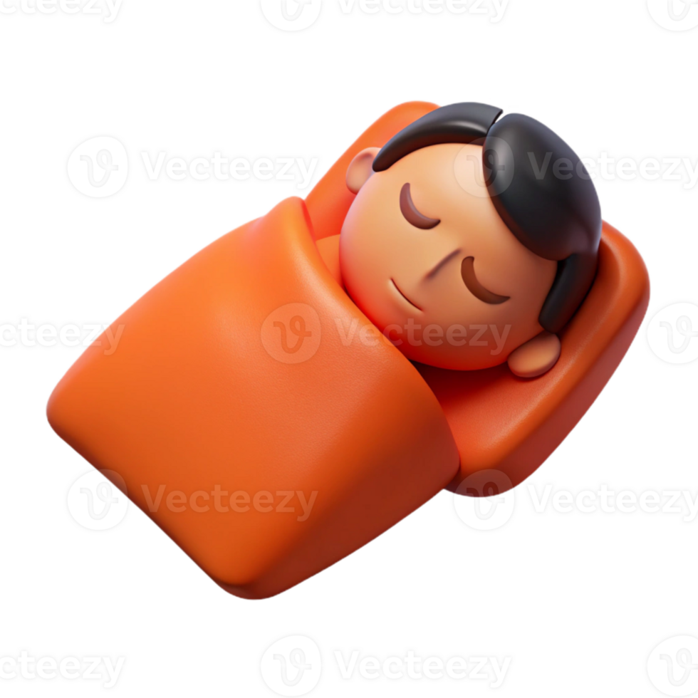 Sleeping Character 3D Illustration png