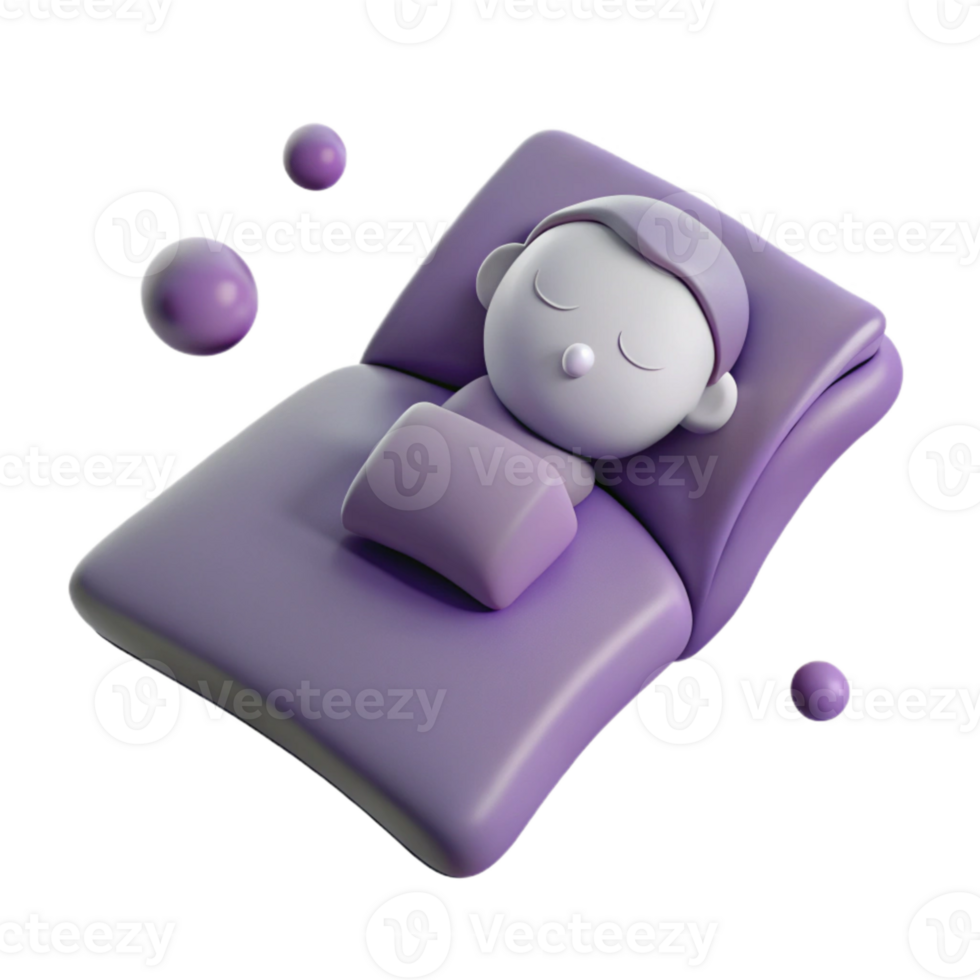 Sleeping Character 3D Render png