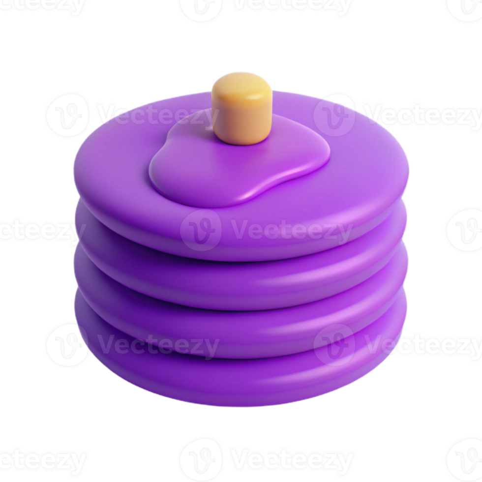 Purple Stacked 3D Object with Yellow Top png
