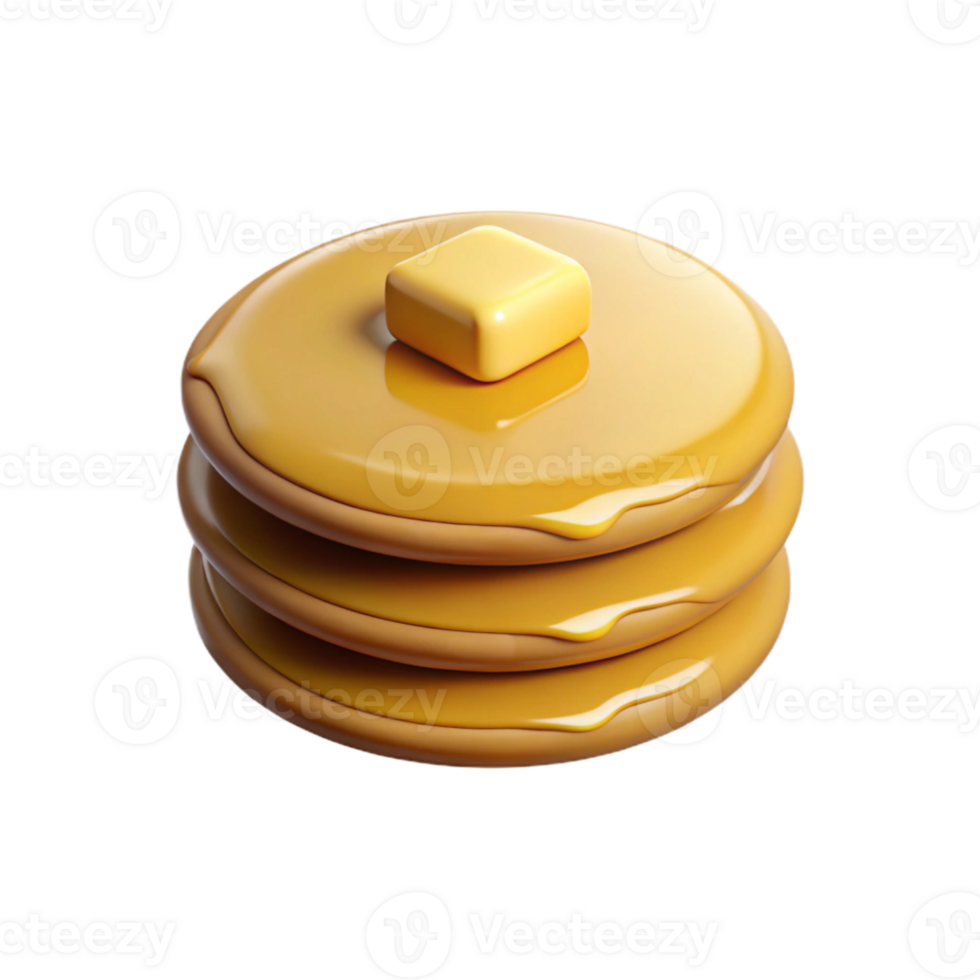 Buttery Syrup-Drizzled Pancake Stack png