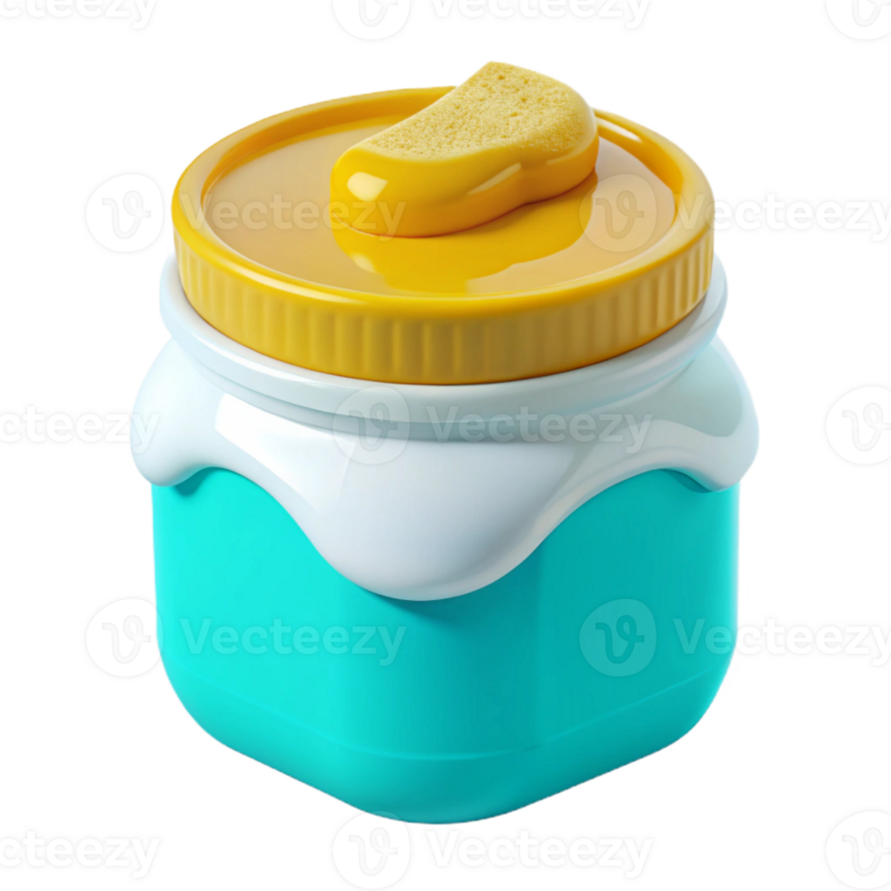 Jar with Yellow Lid and White Dripping Top png