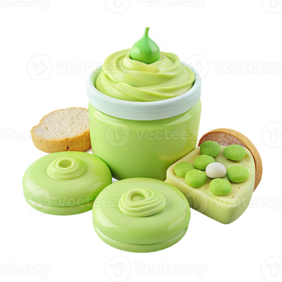 Green Whipped Cream Dessert Treats png