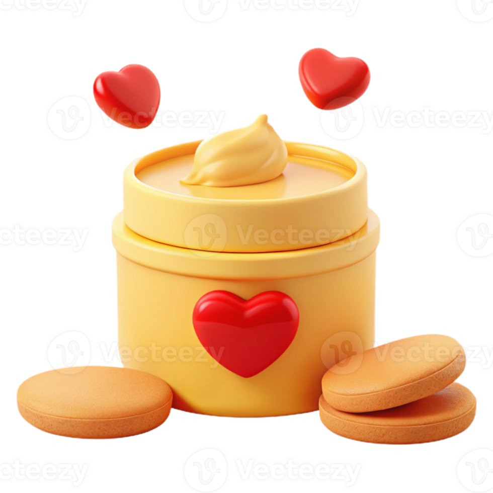 Sweet Treat Jar with Hearts and Cookies png
