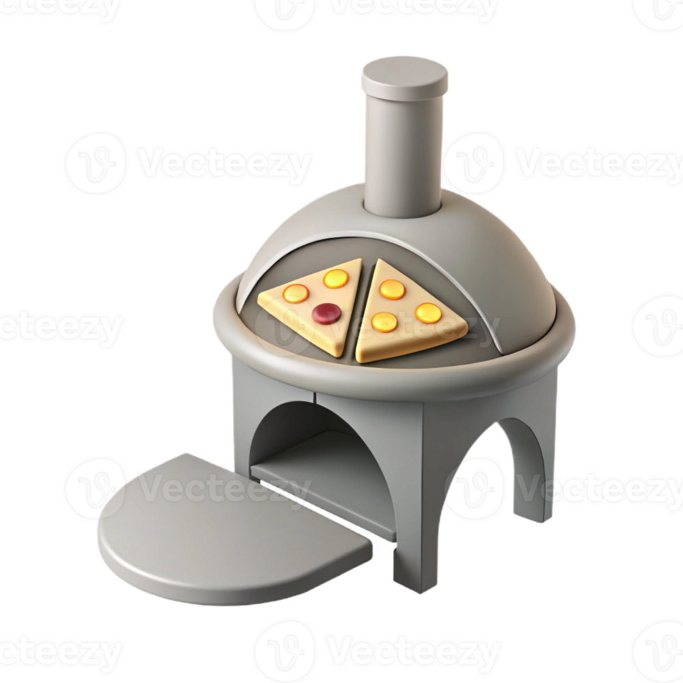 Pizza Oven 3D Model with Open Door png